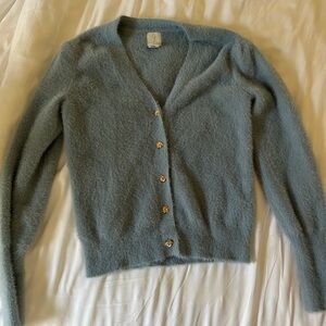 Joie Soft Blue Fuzzy Cardigan